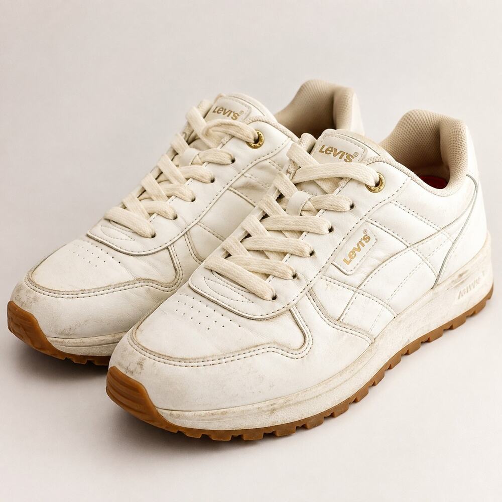 Levi’s White Gum Sole Sneakers Womens Size 9 Retro Comfort Chunky Shoes